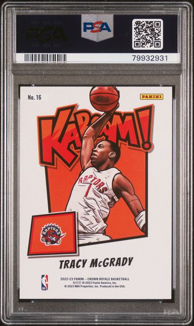 2022 PANINI CROWN ROYALE KABOOM! #16 TRACY McGRADY KABOOM! PSA 9
