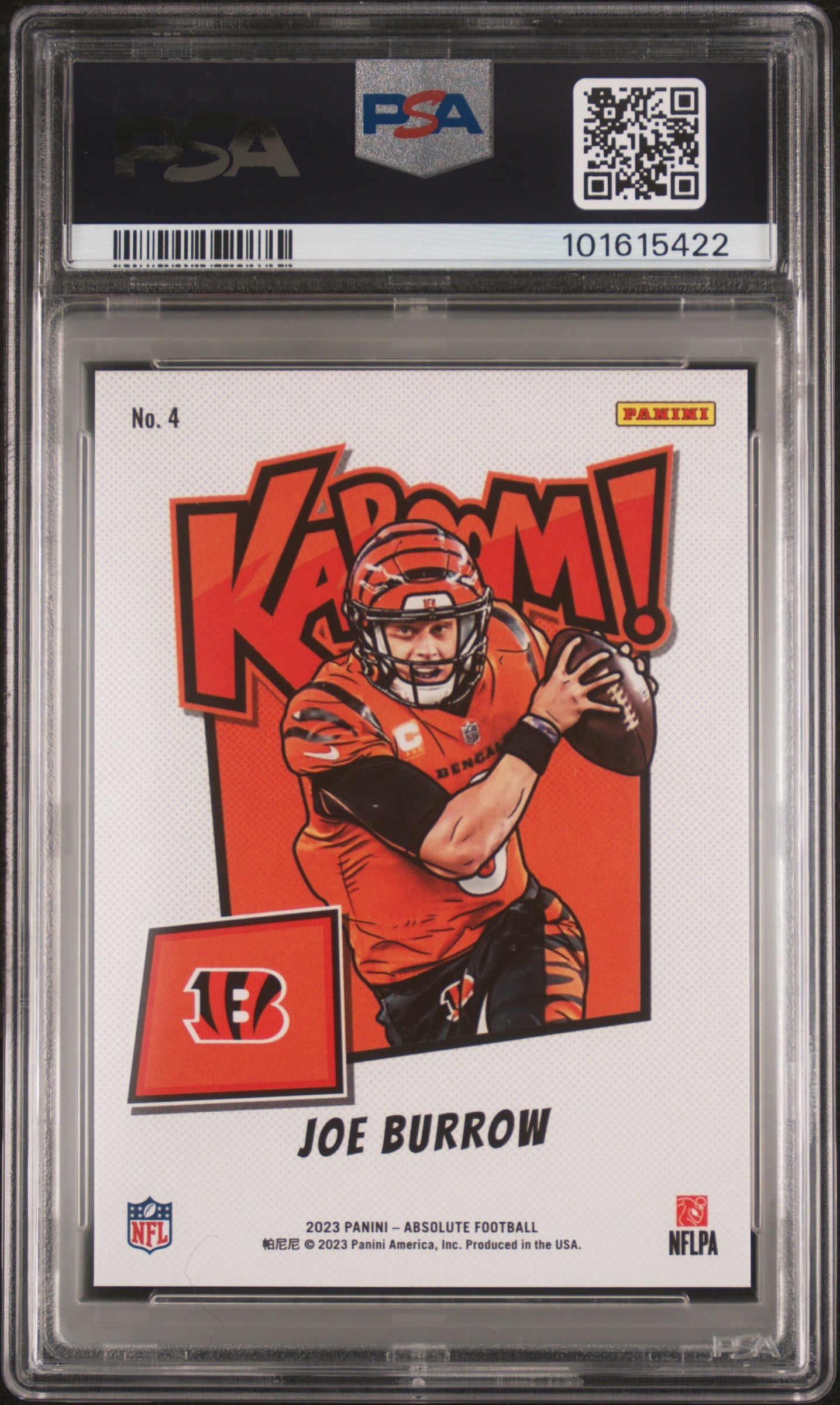 2023 PANINI ABSOLUTE KABOOM! HORIZONTAL #4 JOE BURROW, PSA 9