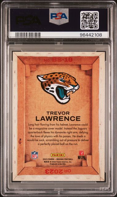 2023 PANINI ORIGINS BLANK SLATE #BS19 TREVOR LAWRENCE PSA 9