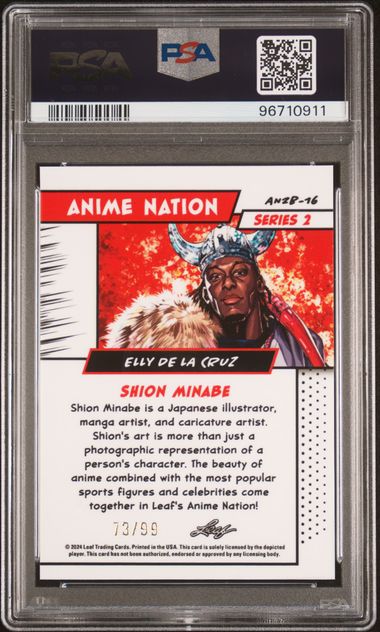 2024 LEAF WEB EXCLUSIVES #16 ELLY DE LA CRUZ ANIME NATION SERIES 2, PSA 9 /99