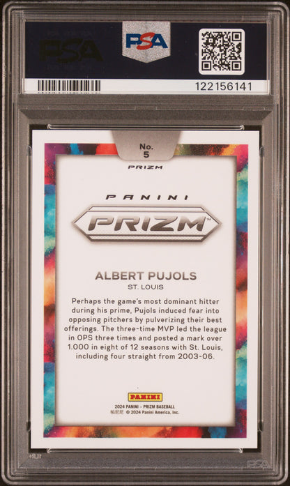 2024 PANINI PRIZM COLOR BLAST #5 ALBERT PUJOLS, PSA 10