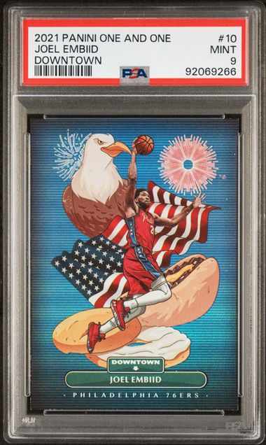 2021 PANINI ONE AND ONE DOWNTOWN #10 JOEL EMBIID DOWNTOWN PSA 9