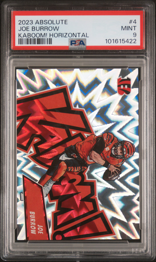 2023 PANINI ABSOLUTE KABOOM! HORIZONTAL #4 JOE BURROW, PSA 9
